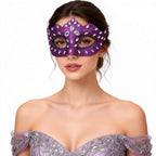 KELLY PINK Purple Rhinestone Venetian Masquerade Mask
