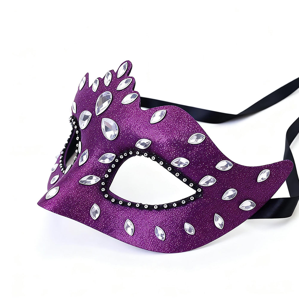 KELLY PINK Purple Rhinestone Venetian Masquerade Mask