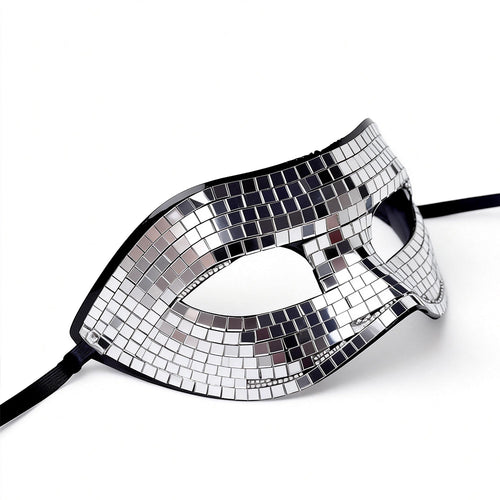 Bianca  Silver Mirror Mosaic Venetian Masquerade Mask