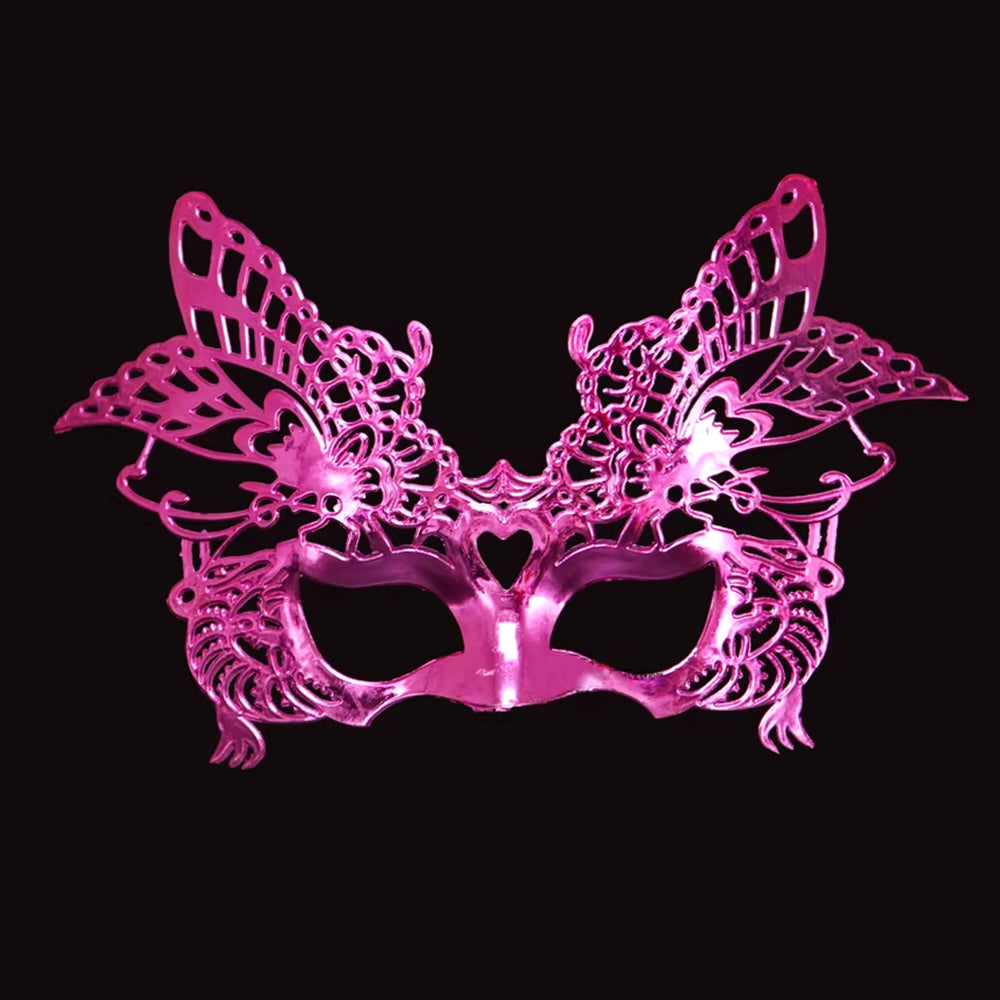 Héloïse Pink Butterfly Filigree Masquerade Mask