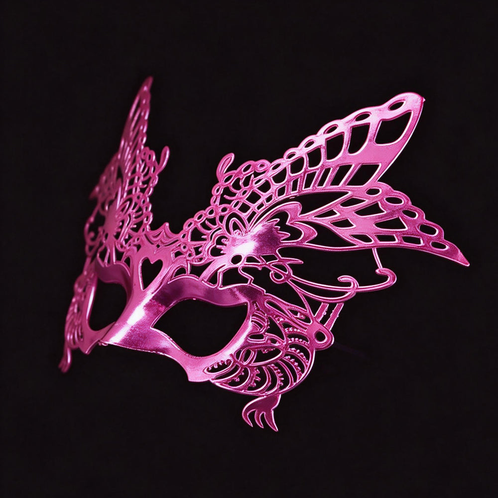 Héloïse Pink Butterfly Filigree Masquerade Mask