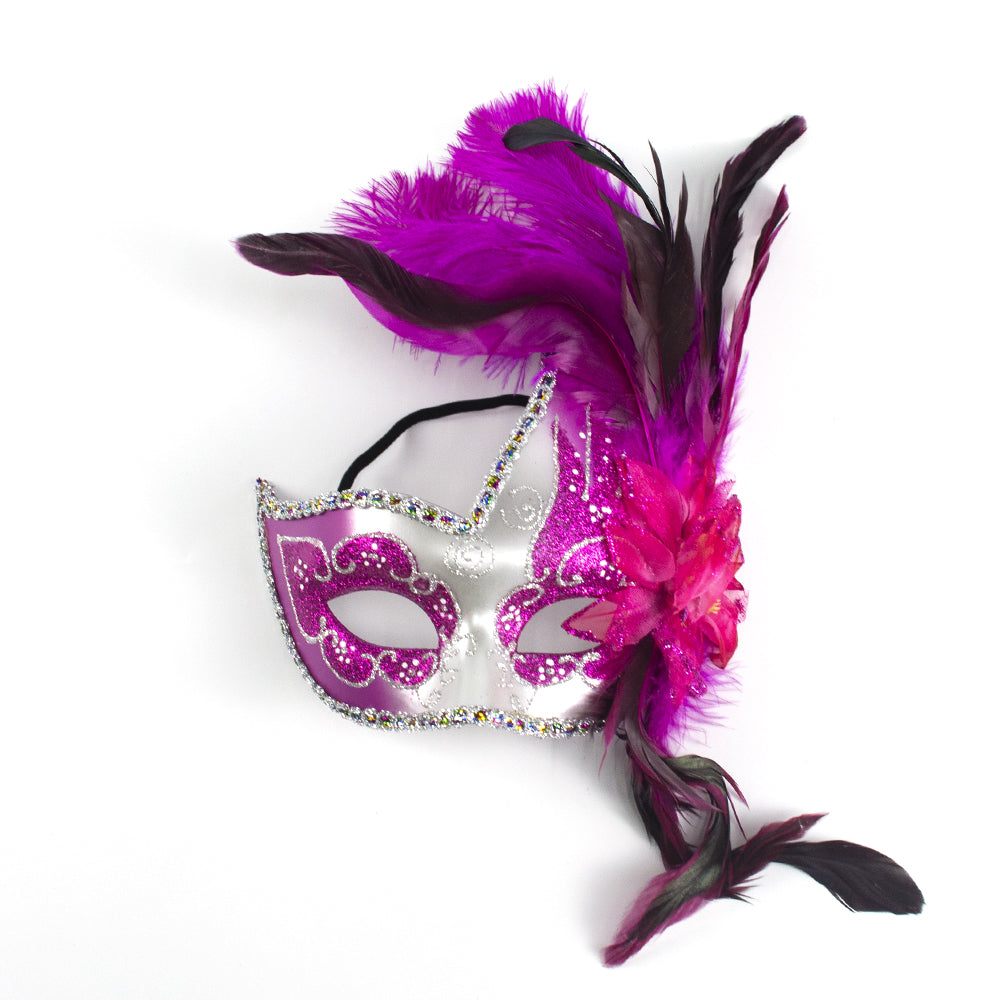 Giulia Fuchsia Mirage Feather Mask