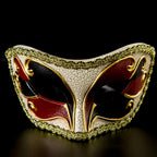 Leonardo Venetian Baroque High-Bridge Crackle Masquerade Mask