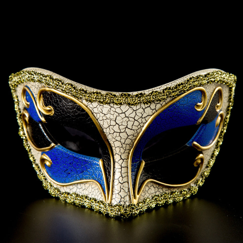 Leonardo Venetian Baroque High-Bridge Crackle Masquerade Mask