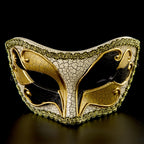 Leonardo Venetian Baroque High-Bridge Crackle Masquerade Mask
