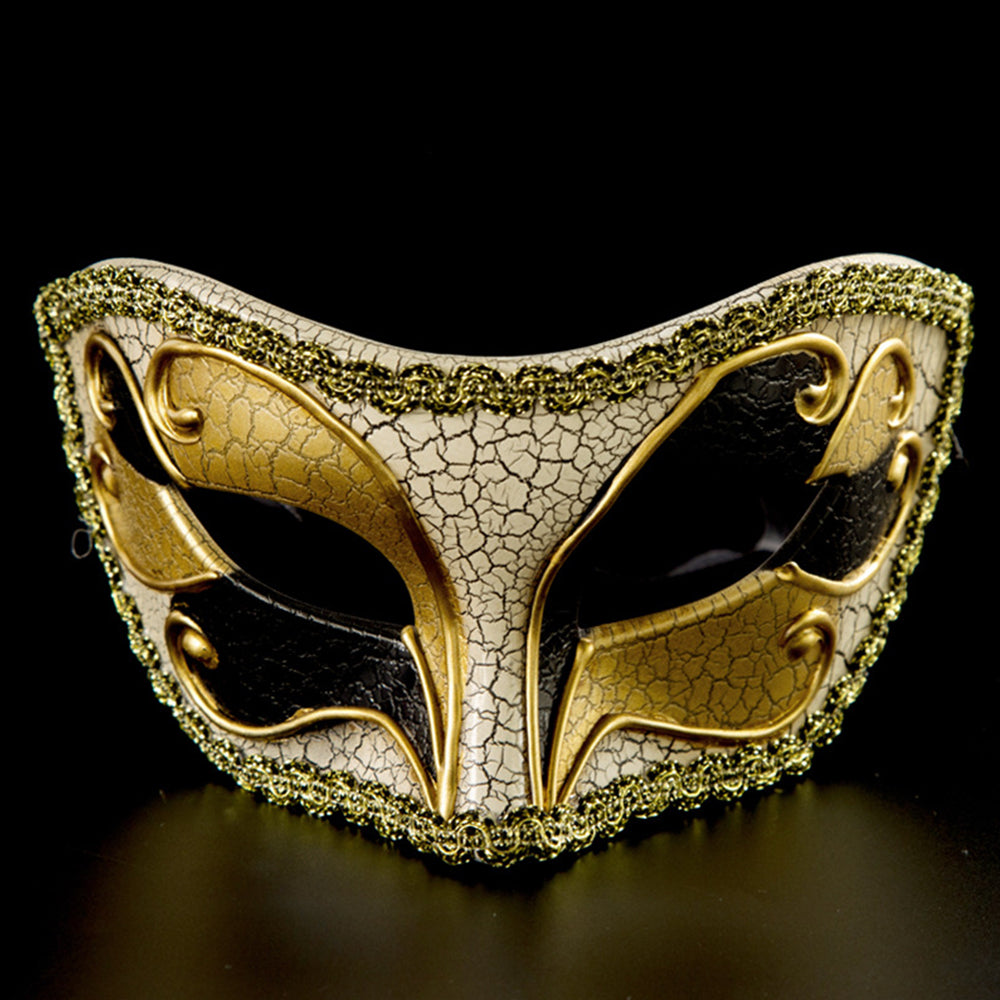 Leonardo Venetian Baroque High-Bridge Crackle Masquerade Mask