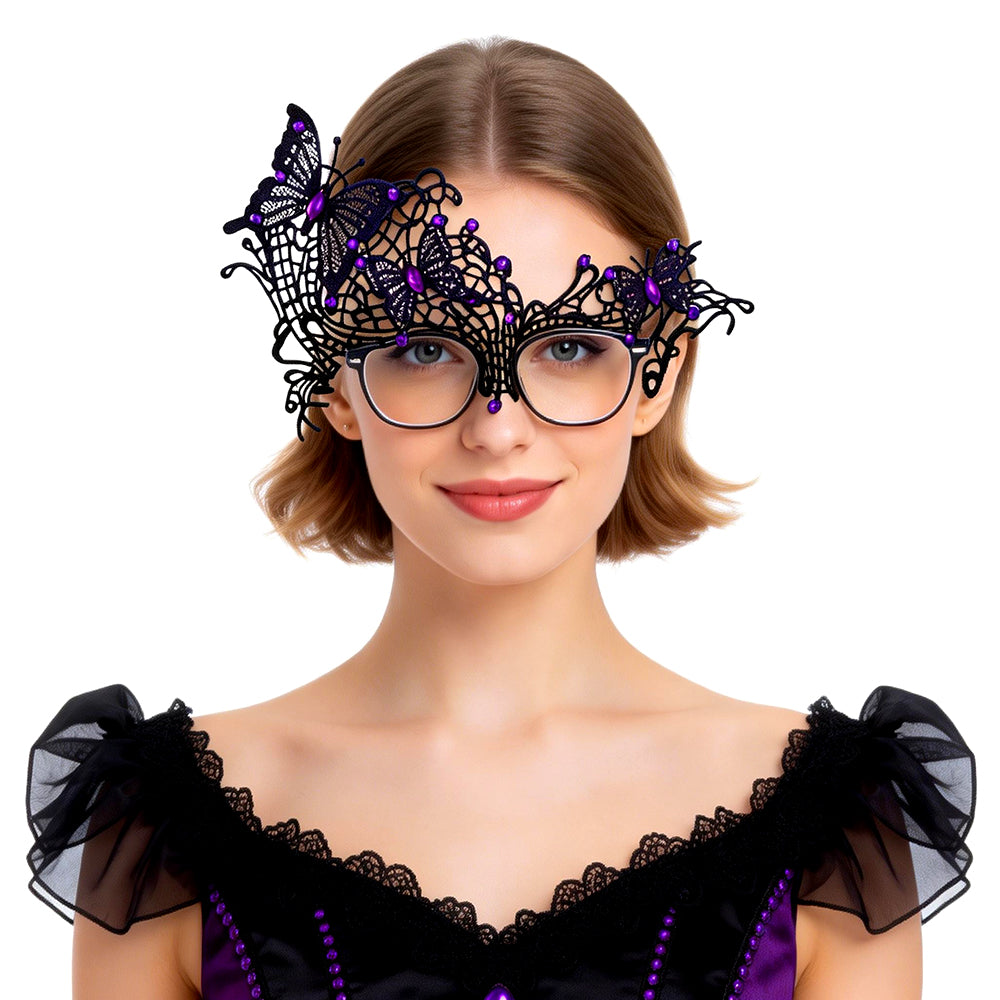 Marie Lace Nocturne Lace Butterfly glasses Mask