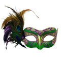 Giulia Green Feather Sequin Venetian Masquerade Mask
