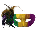 Giulia Tricolor Feather Sequin Venetian Mask