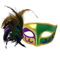 Giulia  Gold & Green  Feather Sequin Venetian Masquerade Mask
