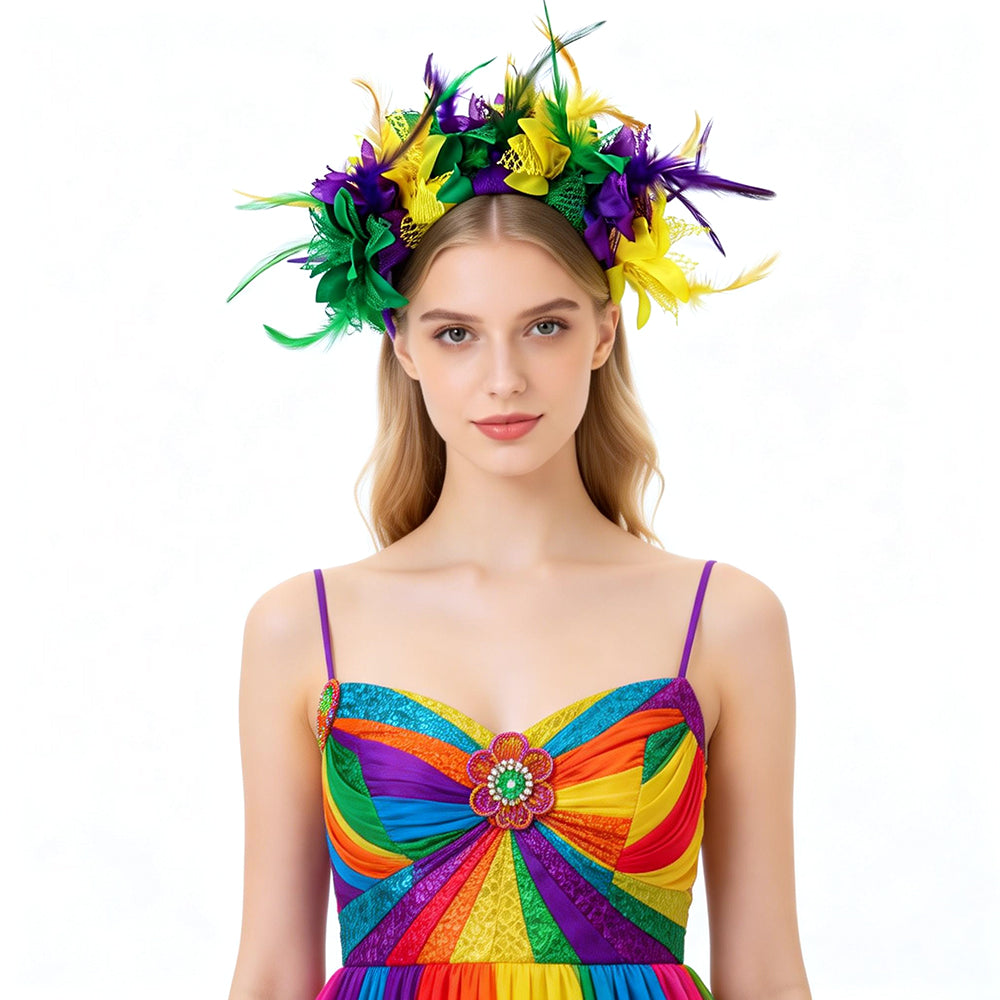 Giulia Boho Bloom Feather Hair Wreath