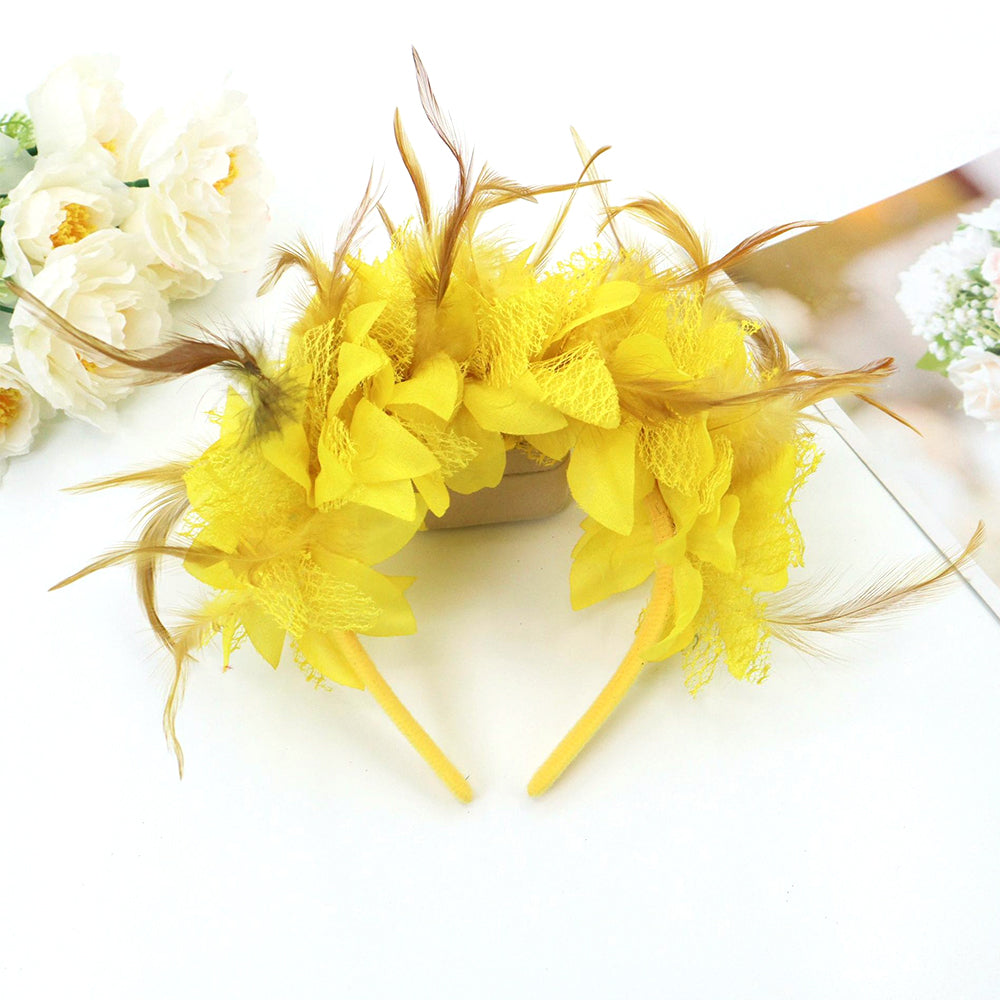 Giulia Boho Bloom Feather Hair Wreath