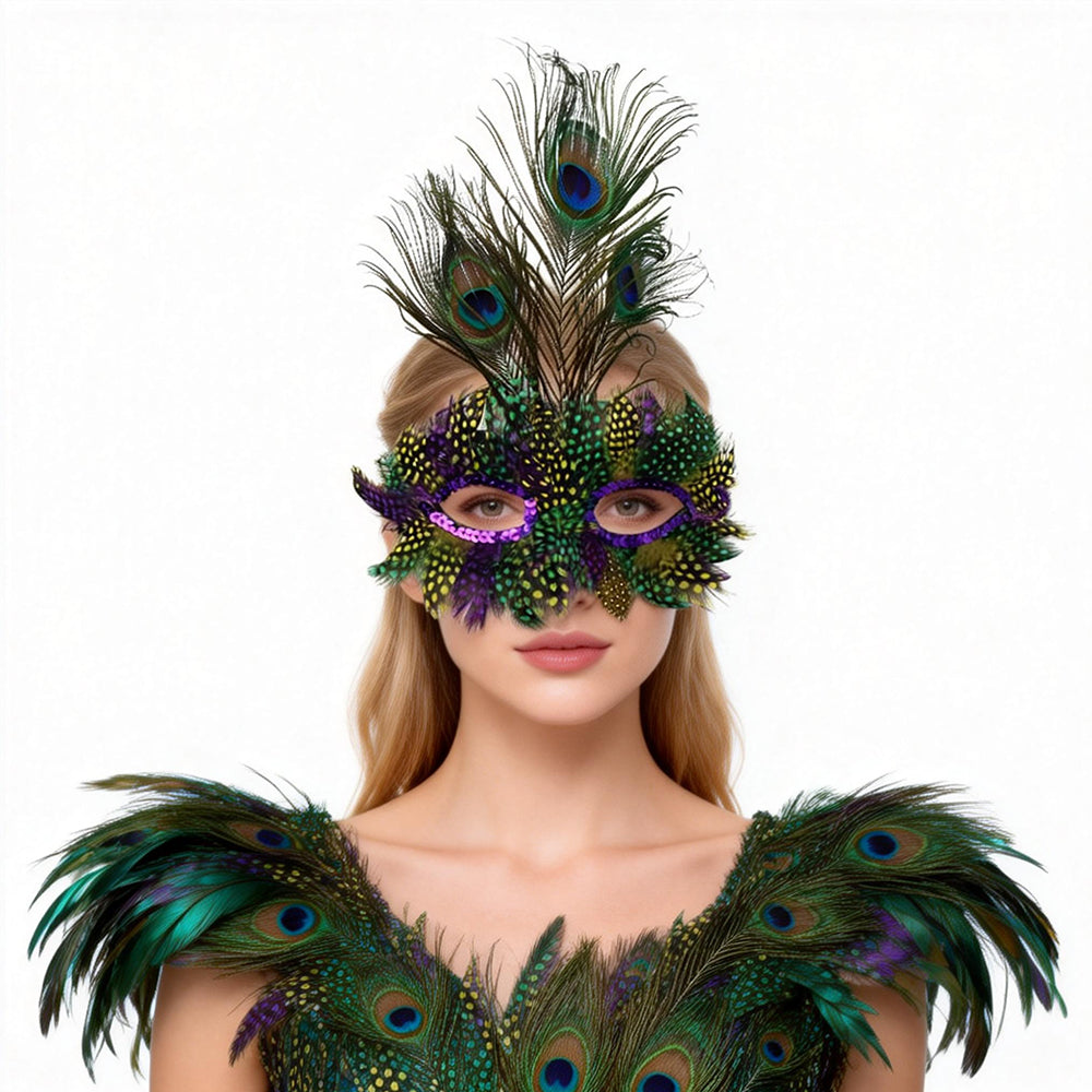 Giulia Emerald Peacock Eye Mask