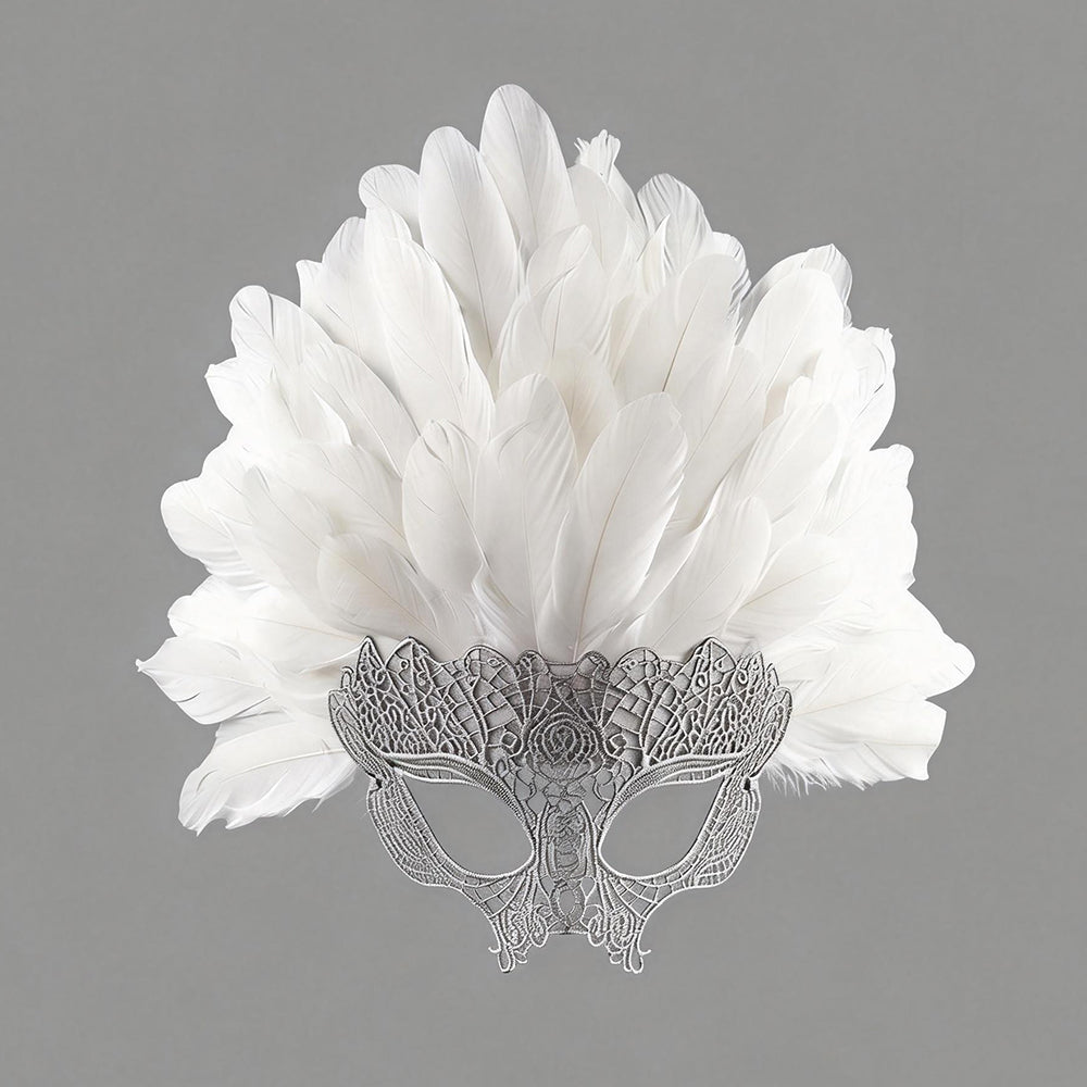 Giulia Feather Headdress Carnival Masquerade Mask