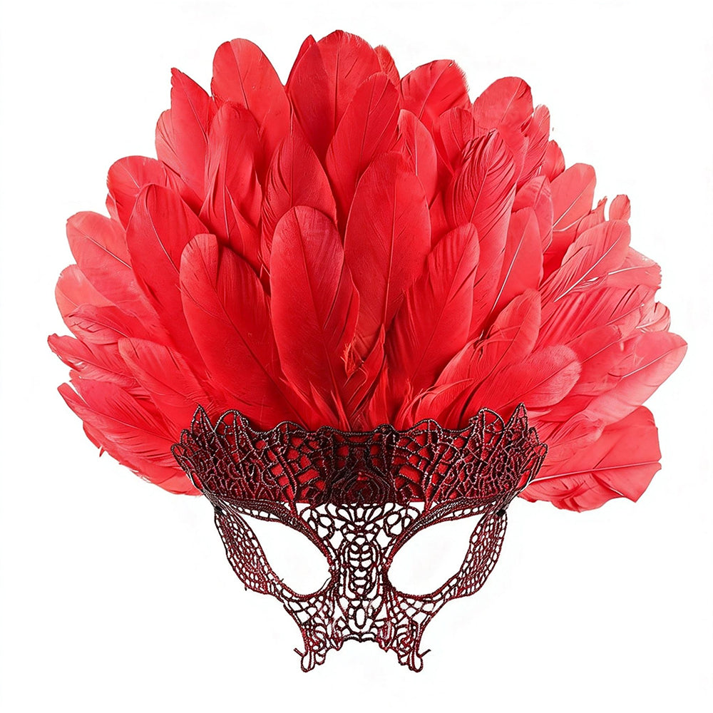 Giulia Feather Headdress Carnival Masquerade Mask