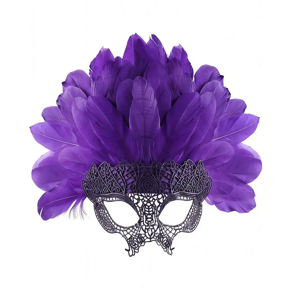 Giulia Feather Headdress Carnival Masquerade Mask