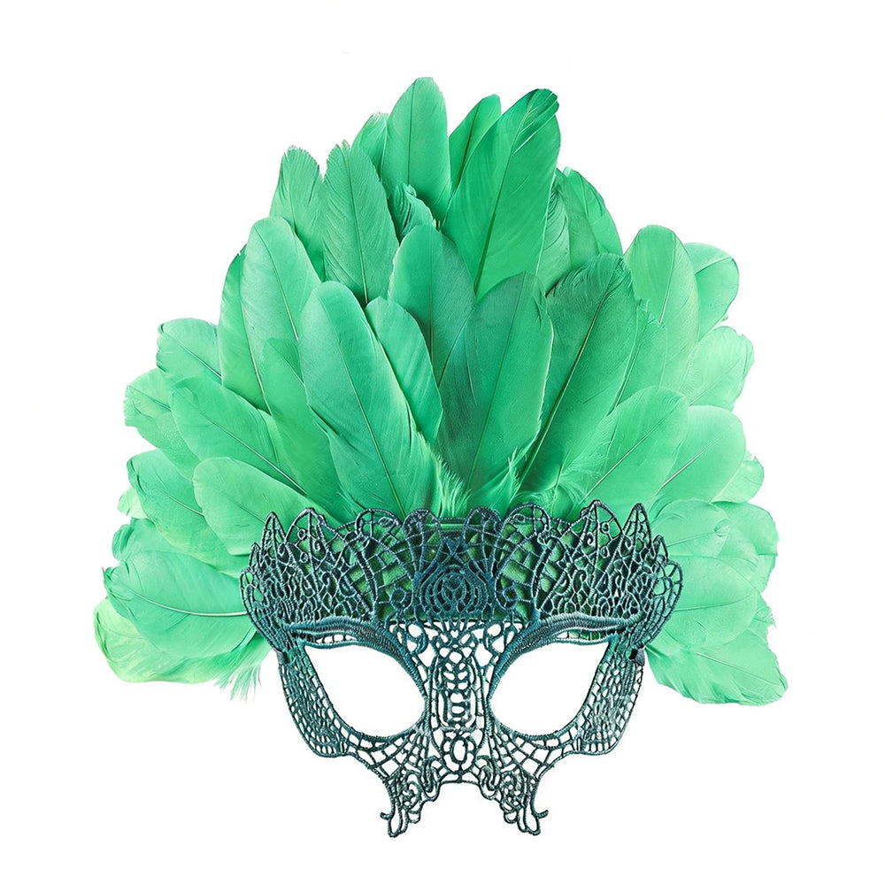 Giulia Feather Headdress Carnival Masquerade Mask