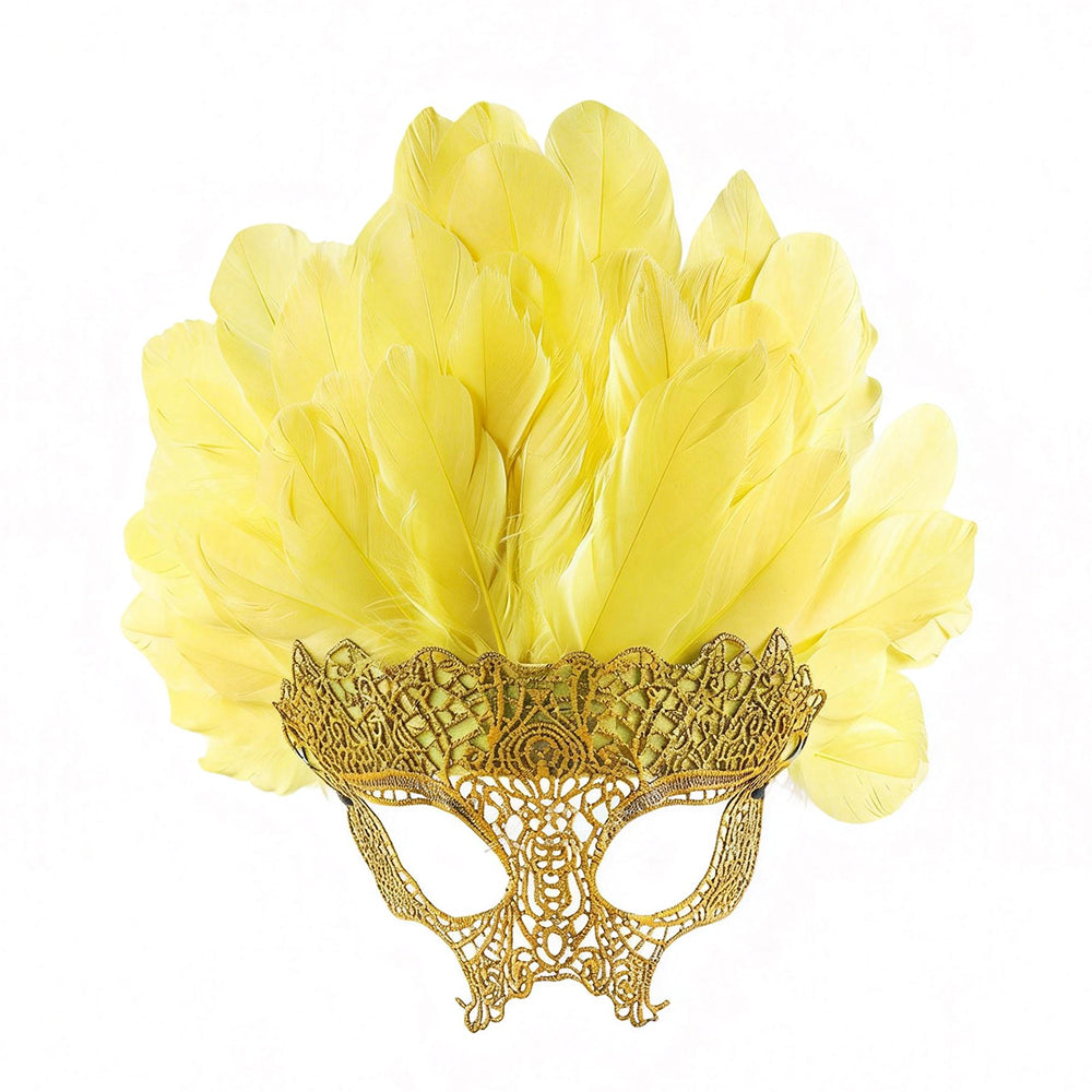 Giulia Feather Headdress Carnival Masquerade Mask