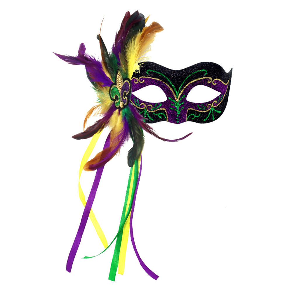 Máscara de plumas con purpurina del Festival Giulia