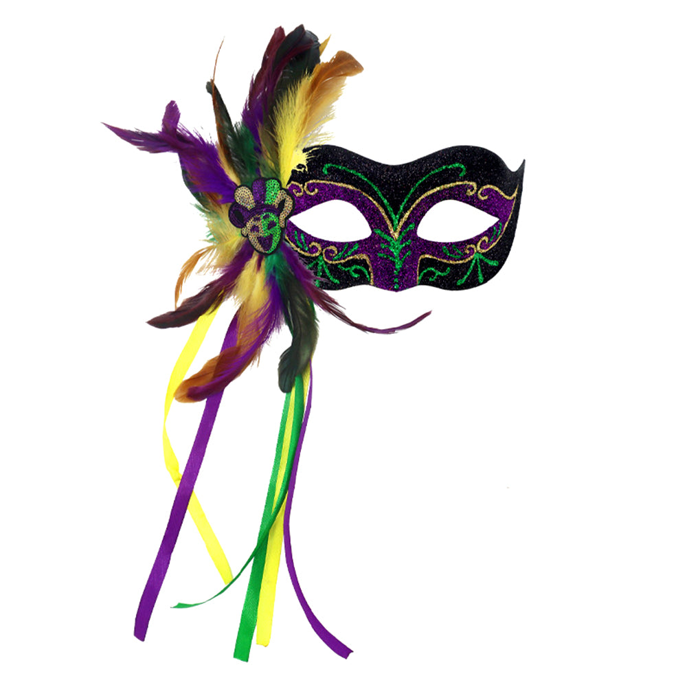 Máscara de plumas con purpurina del Festival Giulia