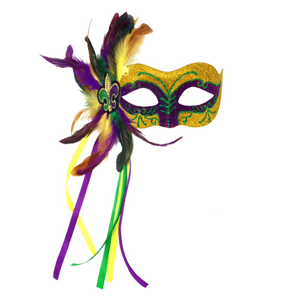 Máscara de plumas con purpurina del Festival Giulia