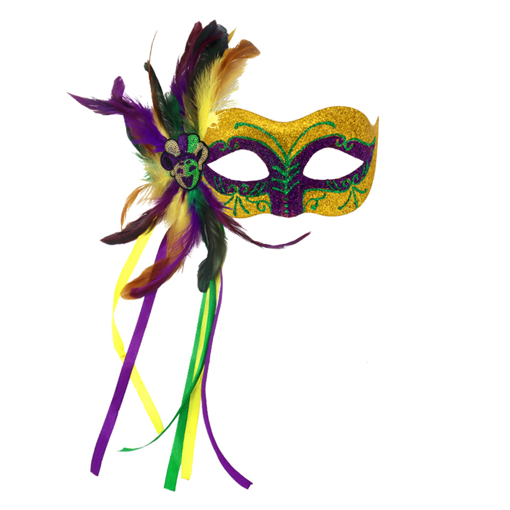 Máscara de plumas con purpurina del Festival Giulia
