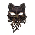 Marie Lace Black Baroque Lace Cat Masquerade Mask
