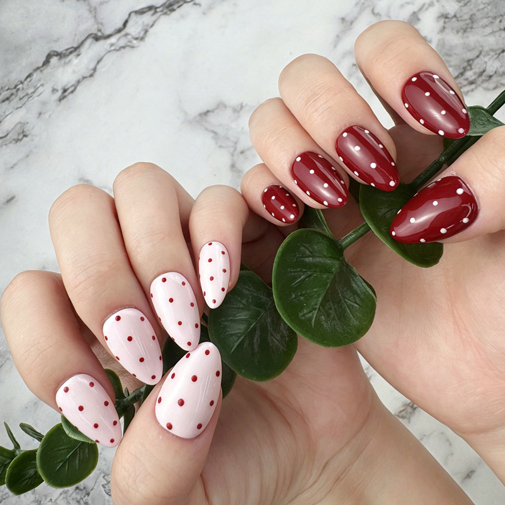 Two-Tone Polka Dot Press-On Nails