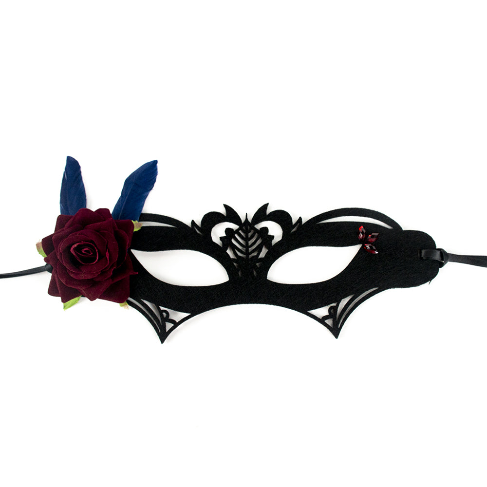 Marie Lace Red Rose Flower Masquerade Mask