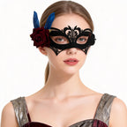 Marie Lace Red Rose Flower Masquerade Mask