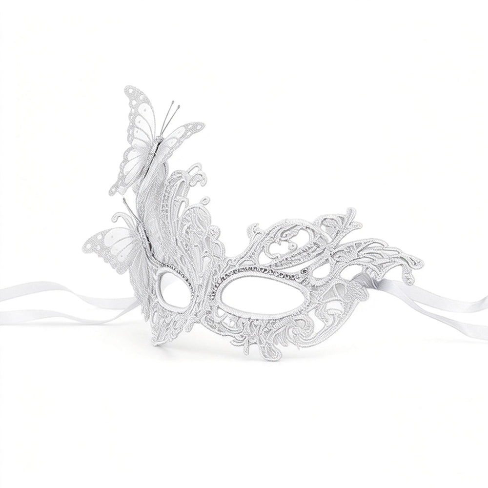 Marie Lace Butterfly Masquerade Mask with Diamond Dots