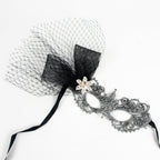 Marie Lace Silver-Gray Rhinestone Ball Mask