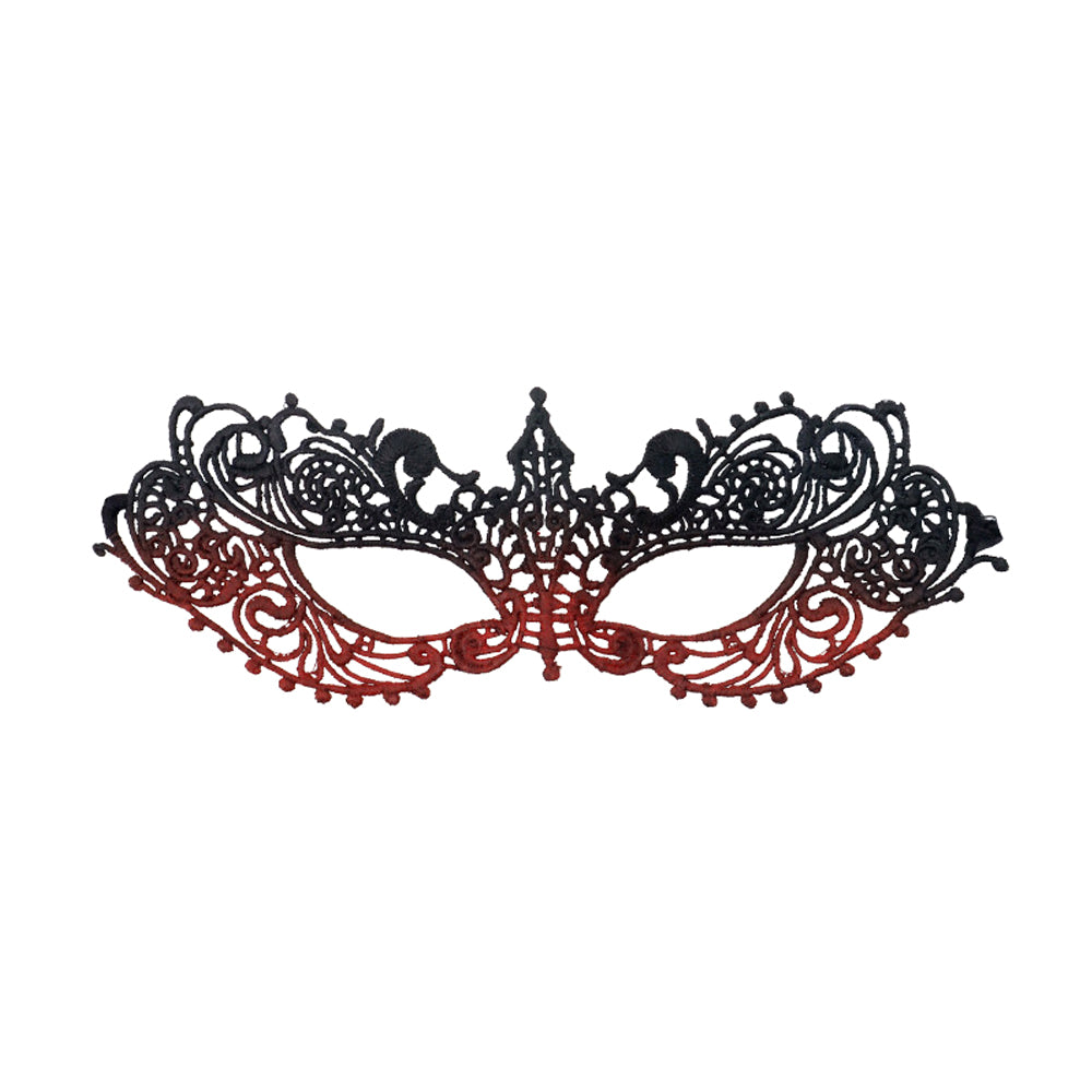 Marie Lace Crimson Noir Baroque Masquerade Mask