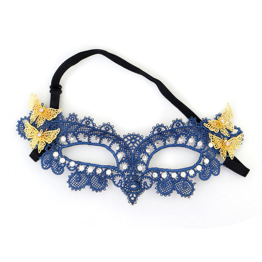 Marie Lace Small peacock inlaid with metal butterflies.
