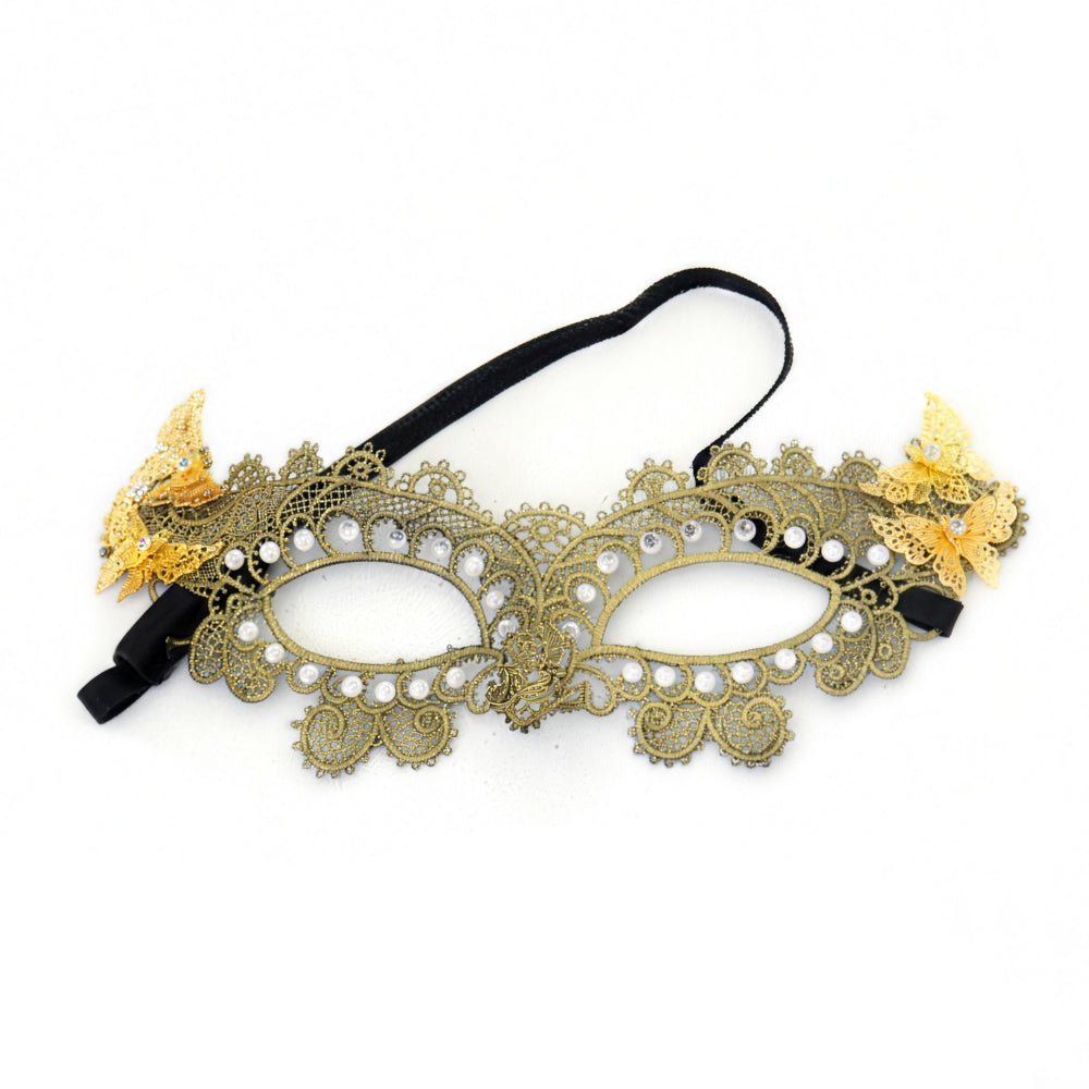 Marie Lace Small peacock inlaid with metal butterflies.
