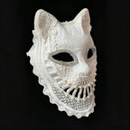 Marie Lace Ivory Lace Pearl Veil Masquerade Mask