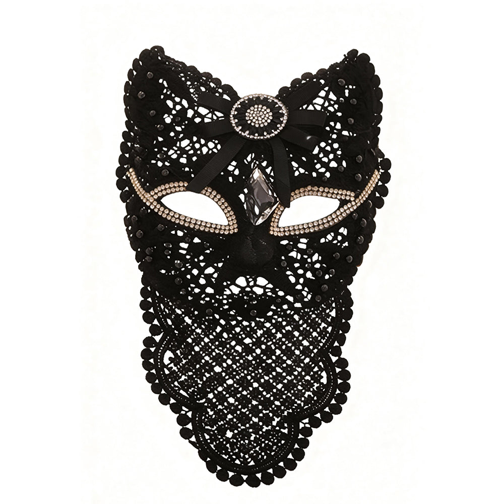 Marie Lace Midnight Lace Veil Mask