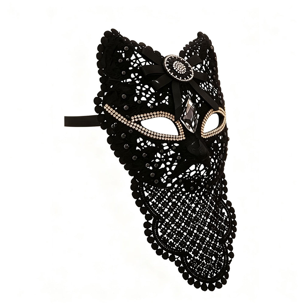 Máscara de velo de encaje de medianoche Marie Lace