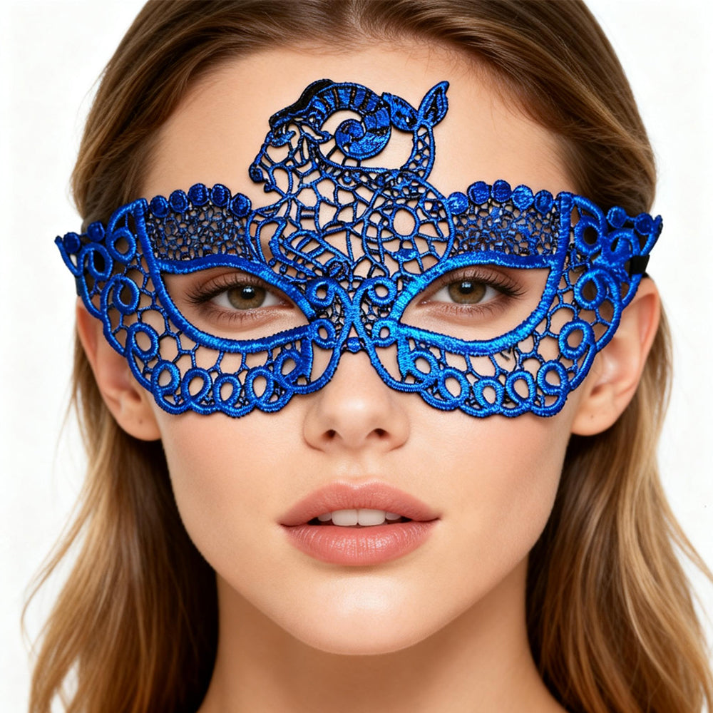 Pan Capricorn Lace Masquerade Mask