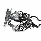 Regina Black Pointed Filigree Metal Masquerade Mask