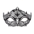 Regina Black Filigree – Crystal-Set Metal Masquerade Mask