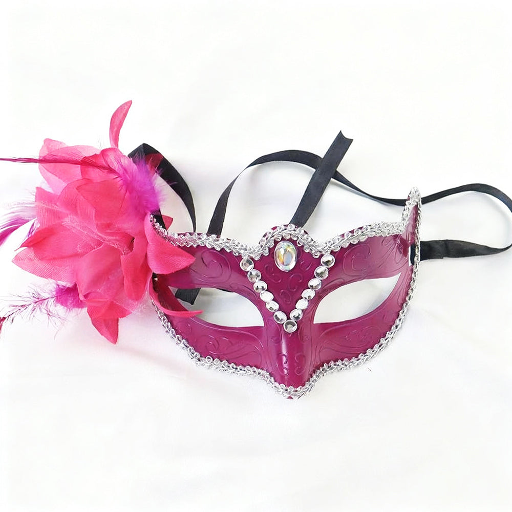 Regina Amethyst Feathered Crystal Venetian Mask