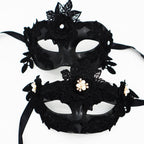 Marie Lace  Black Rose Venetian Couple Masquerade Mask