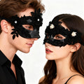 Marie Lace  Black Rose Venetian Couple Masquerade Mask