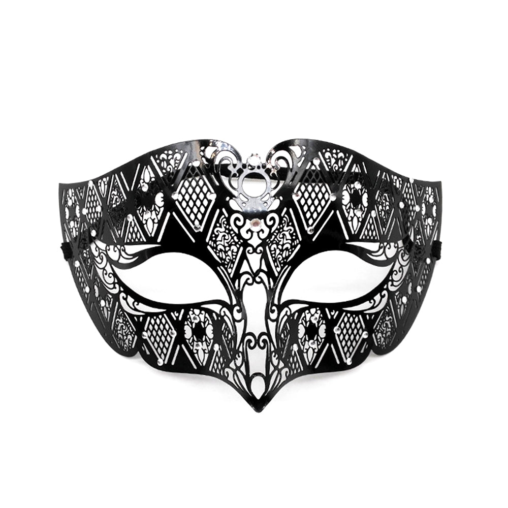 masquerade Alessandra Obsidian Classical Filigree Venetian-Style Masquerade