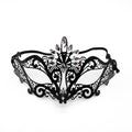Regina Noir Crystal Filigree Venetian Mask