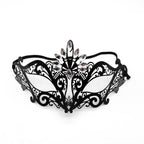 Regina Noir Crystal Filigree Venetian Mask