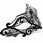 Regina Noir Crystal Filigree Venetian Mask