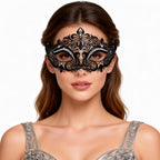 Regina Noir Classic Filigree Venetian Masquerade Mask
