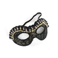 Regina Black Gold Gothic Mask – Beaded Half-Face Masquerade